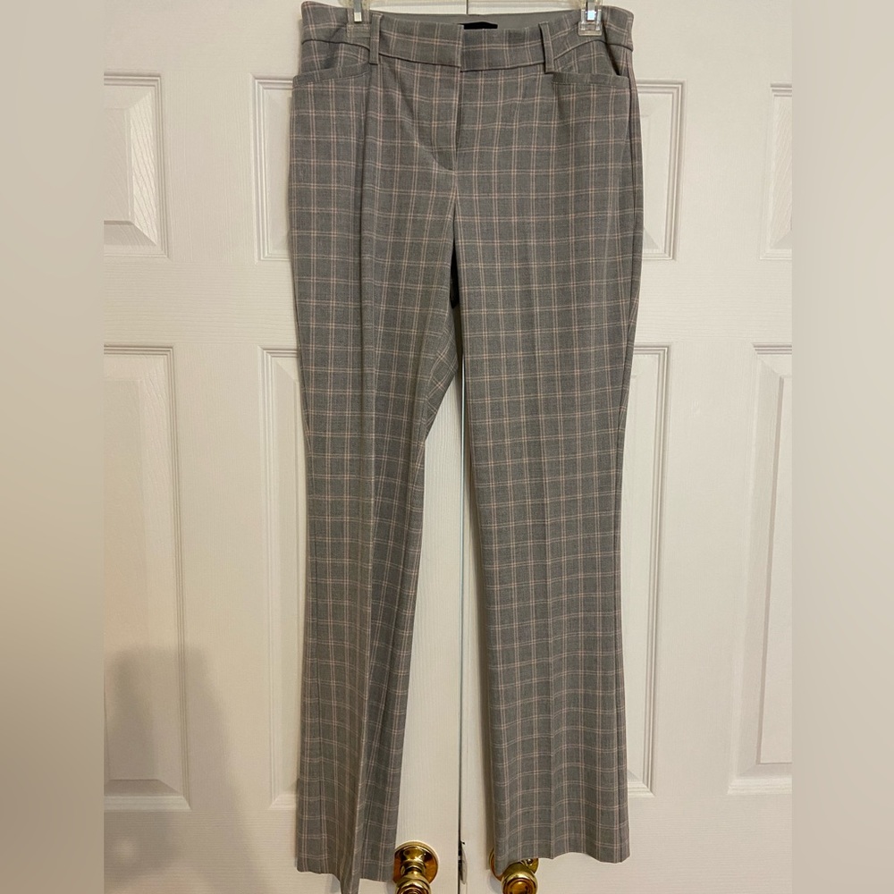 Express Gray Plaid Boot Cut Dress Pants